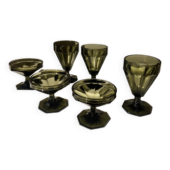 Lot de 6 verres Art Déco