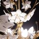 Vintage Murano Glass Chandelier White Flowers, 1970