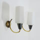Pair of white glass globe brass wall light Year 50
