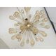 Sputnik Chandelier in Murano Glass with Gold Air Drops and Metal Frame