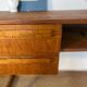 Vintage desk sled legs oak veneer