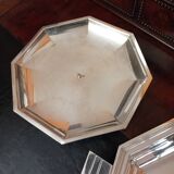 Art Deco plate 1930 silver metal
