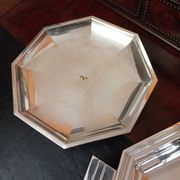 Plat Art Déco 1930 métal argenté