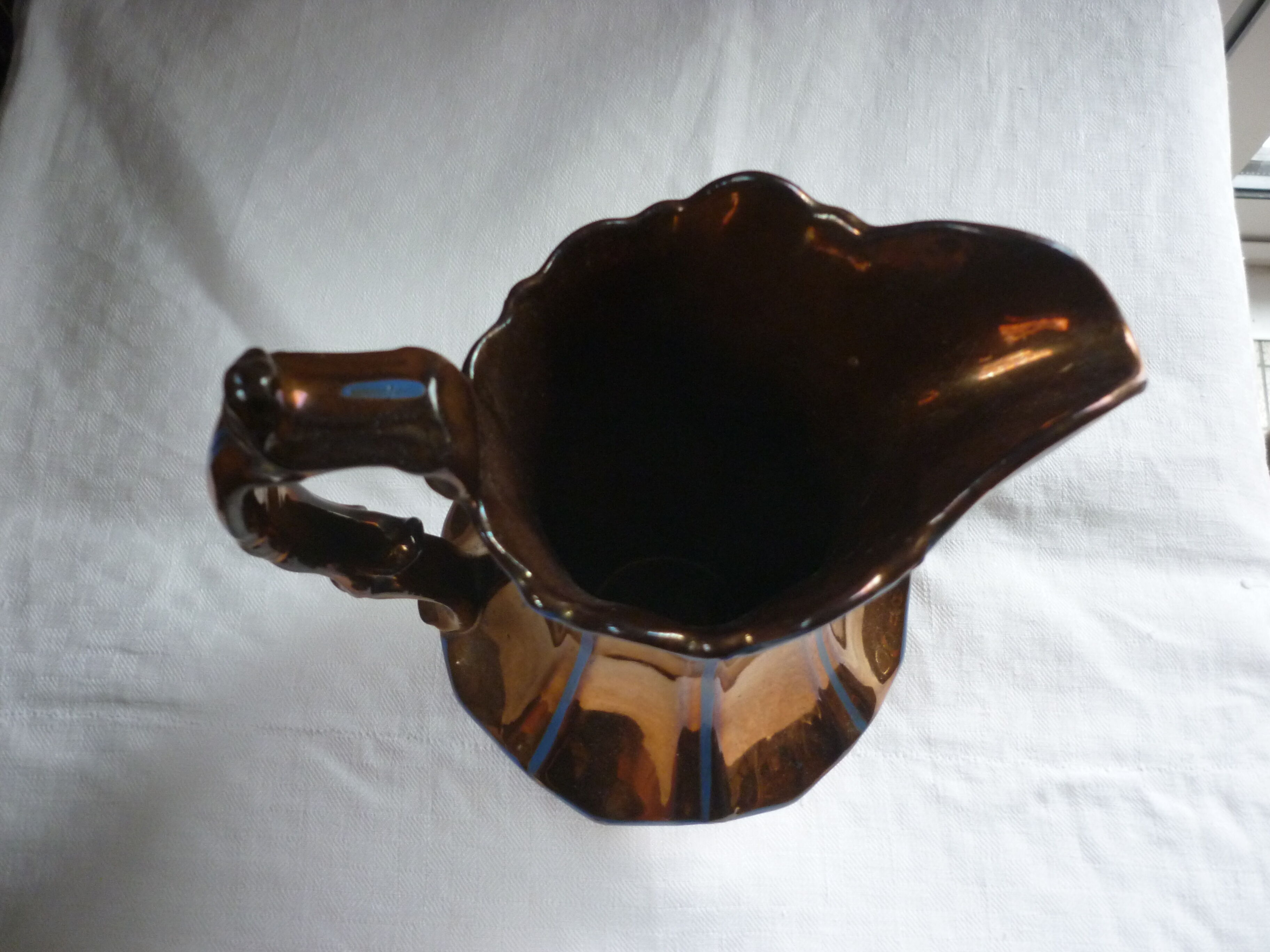 English pitcher in Jersey faience