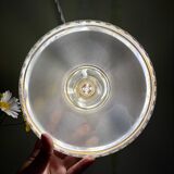 Pendant lamp, antique lampshade in white and gold granite glass