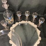 Art Nouveau enamelled glass liqueur service, early 20th century