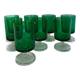 8 verres à pied Luminarc France années 70 verts bicolores