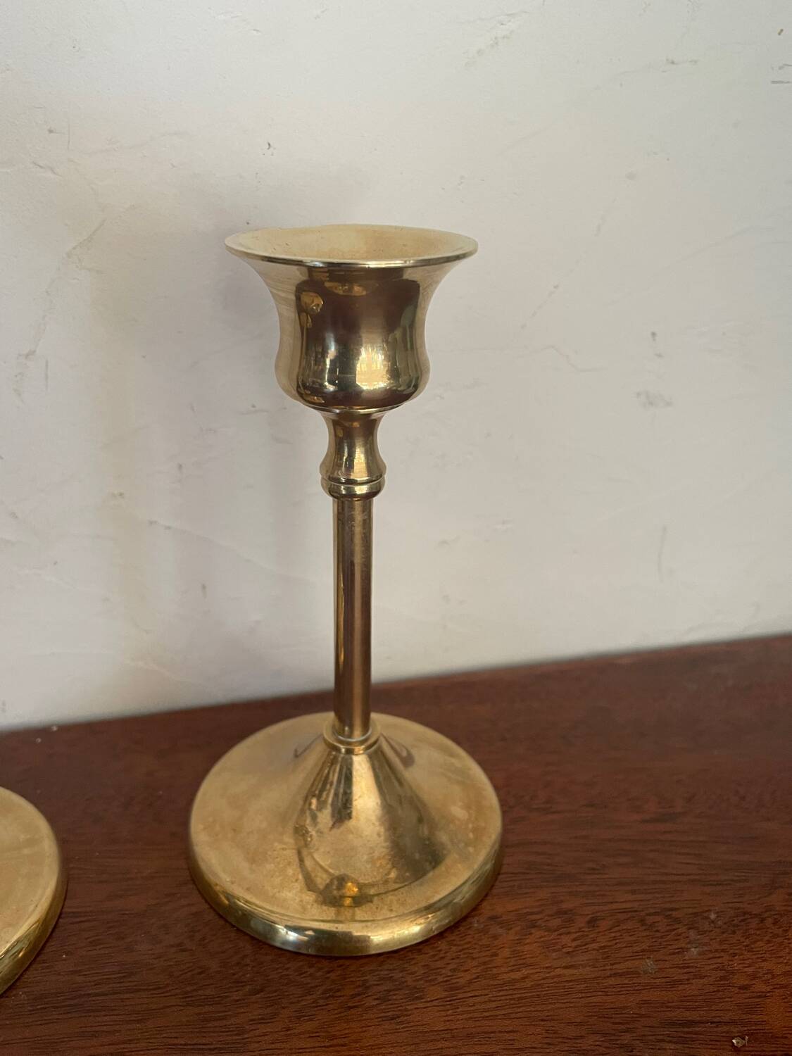 Bougeoirs scandinaves en laiton vintage