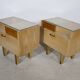 Mid-Century Design Vintage Bedside Tables with Metal Legs, Set of 2, 1960s