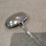 Silver-plated sauce spoon by Christofle silversmiths, Louis XVI ribbons