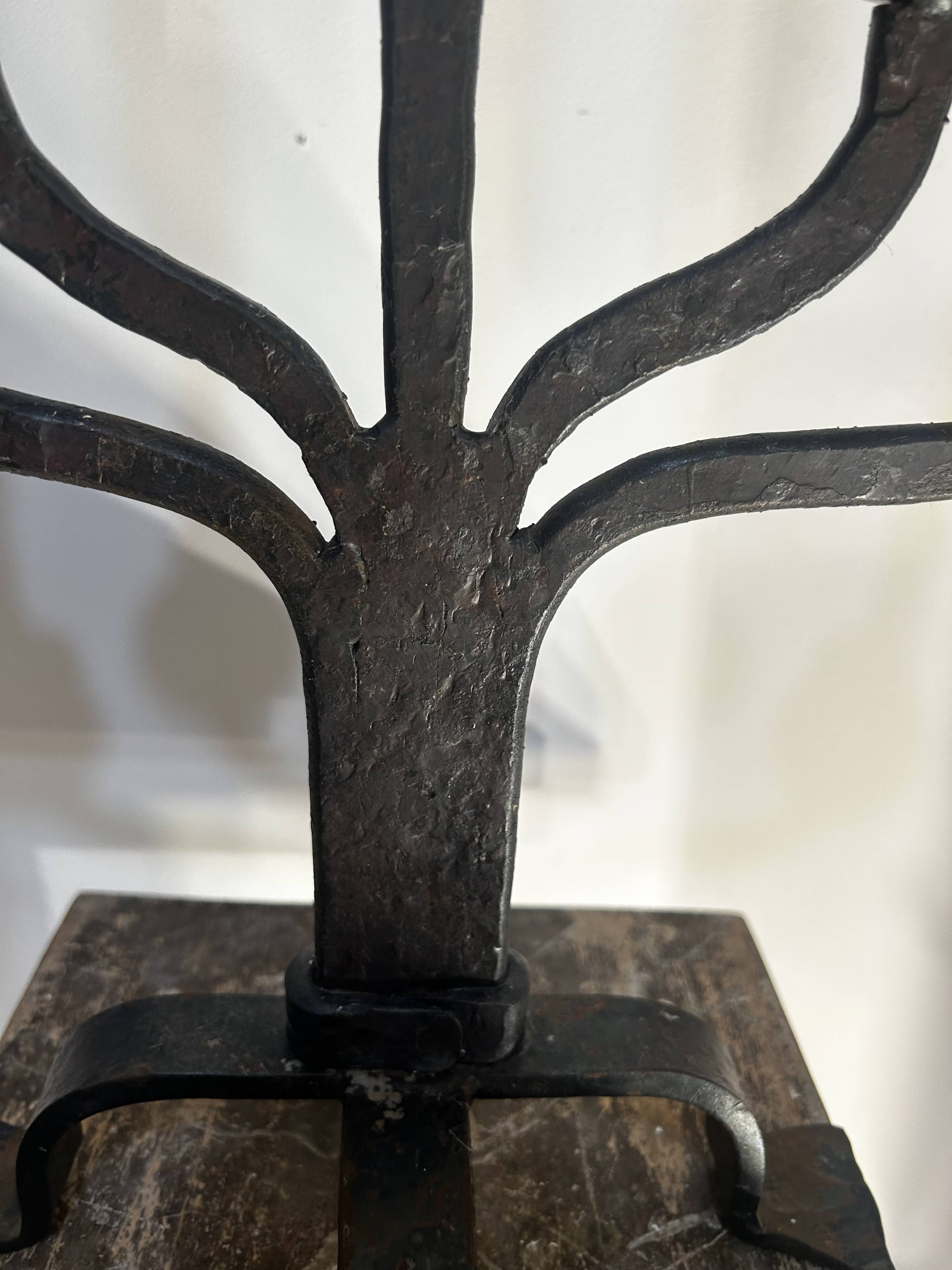 Metal candlestick, Murano glass ornament