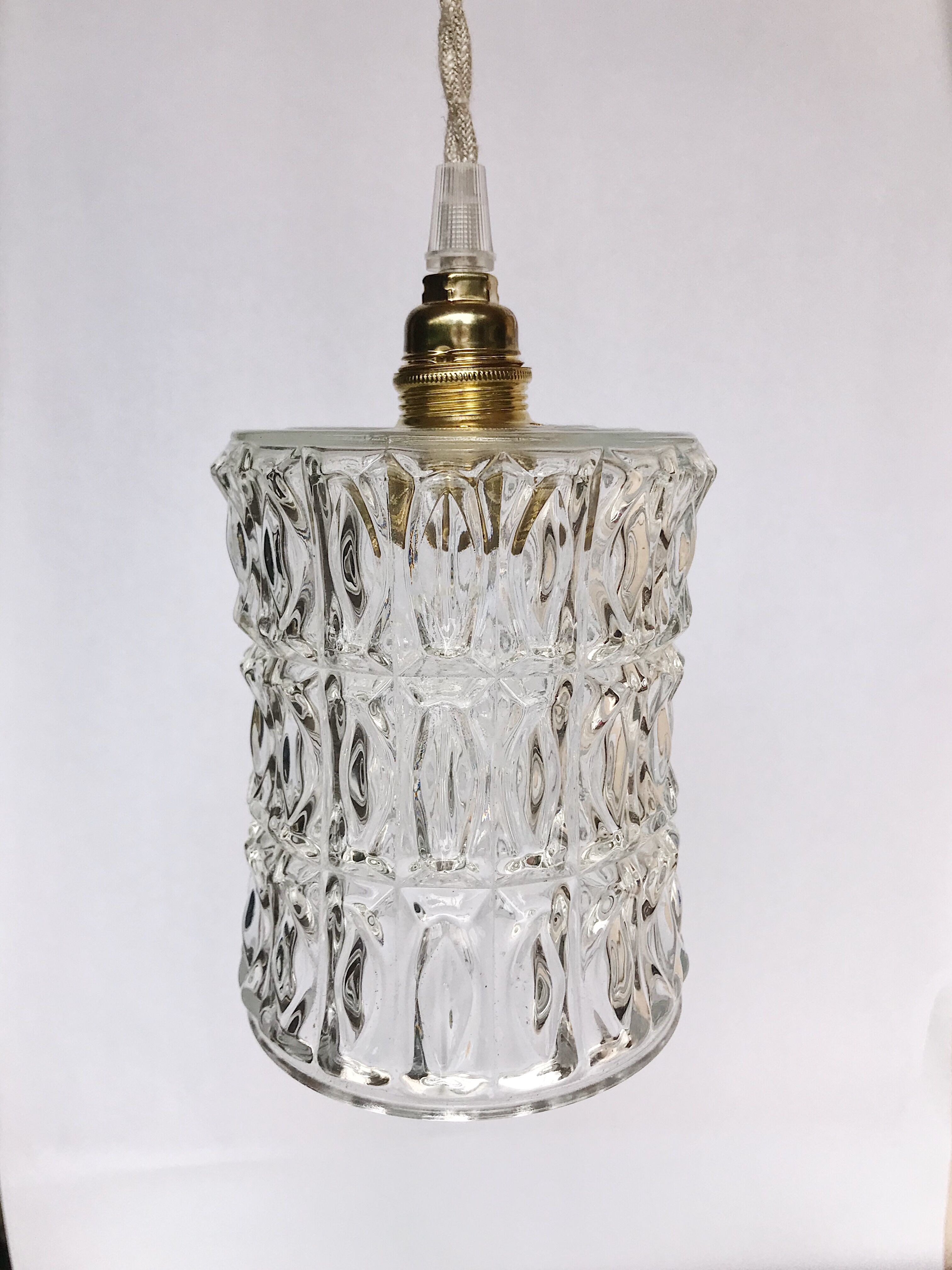 Lampe baladeuse vintage verre moulé