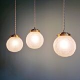 Art Deco satin glass pendant/lamp (5 available)