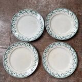 4 opaque porcelain dessert plates from Gien, Montigny model