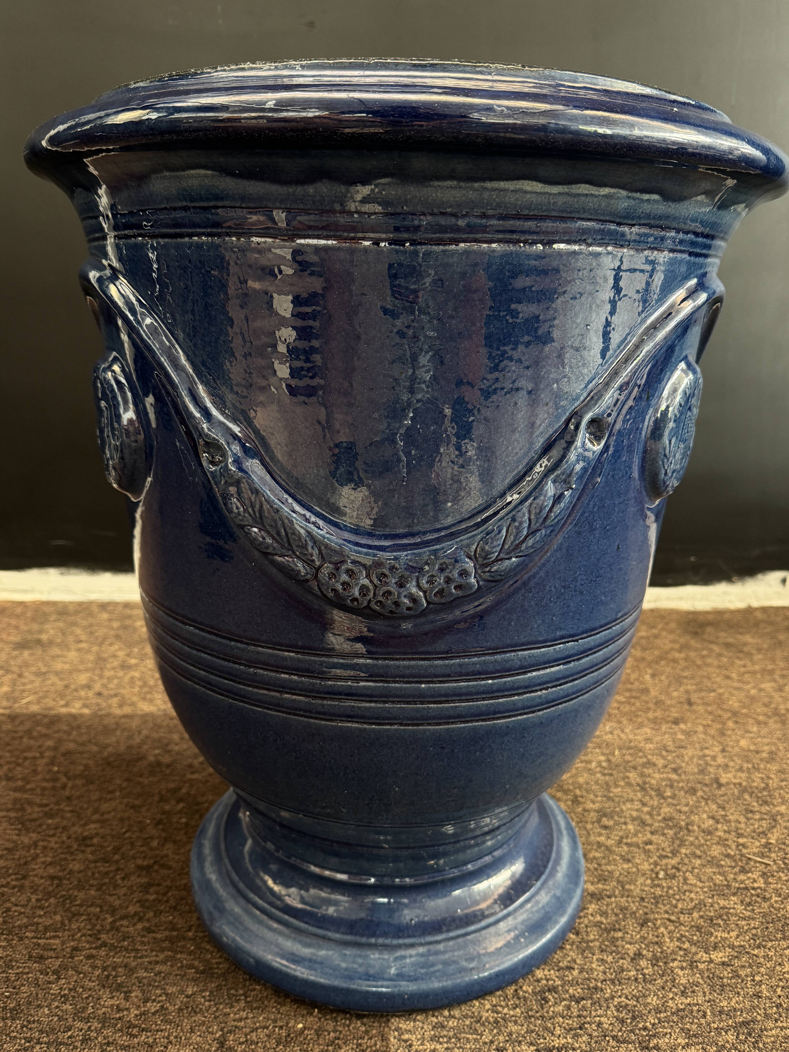 Traditional blue enamelled Anduze vase – Model No. 3 - 3