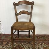 Old wood and straw chair
