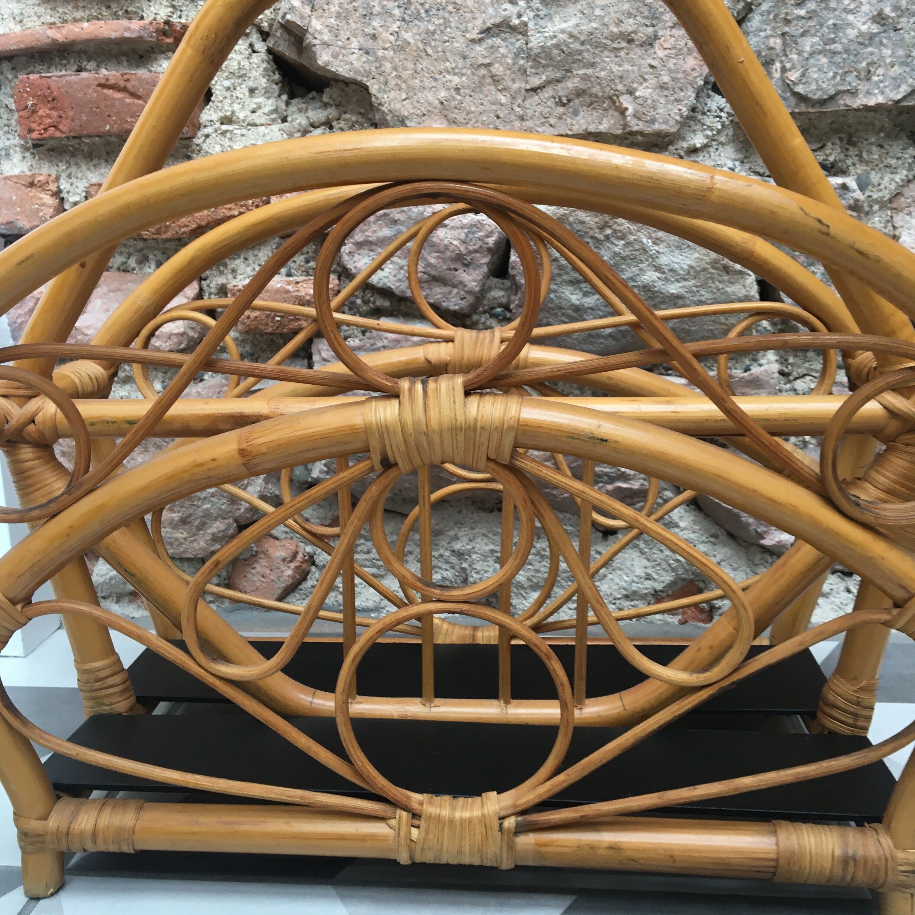 Rattan magazine holder