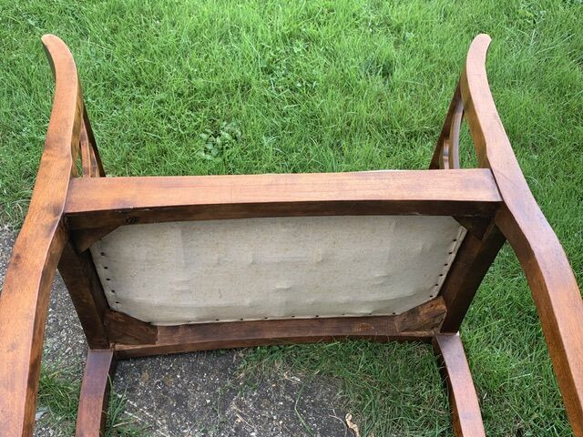 Bench, end of sofa, two-tone wooden end of bed. Old