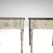 Pair of Louis XVI style bedside tables with patina
