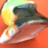 Polychrome ceramic parrot shape