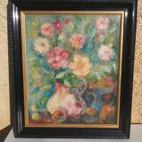 Oil on canvas bouquet of flowers Georges Benoit