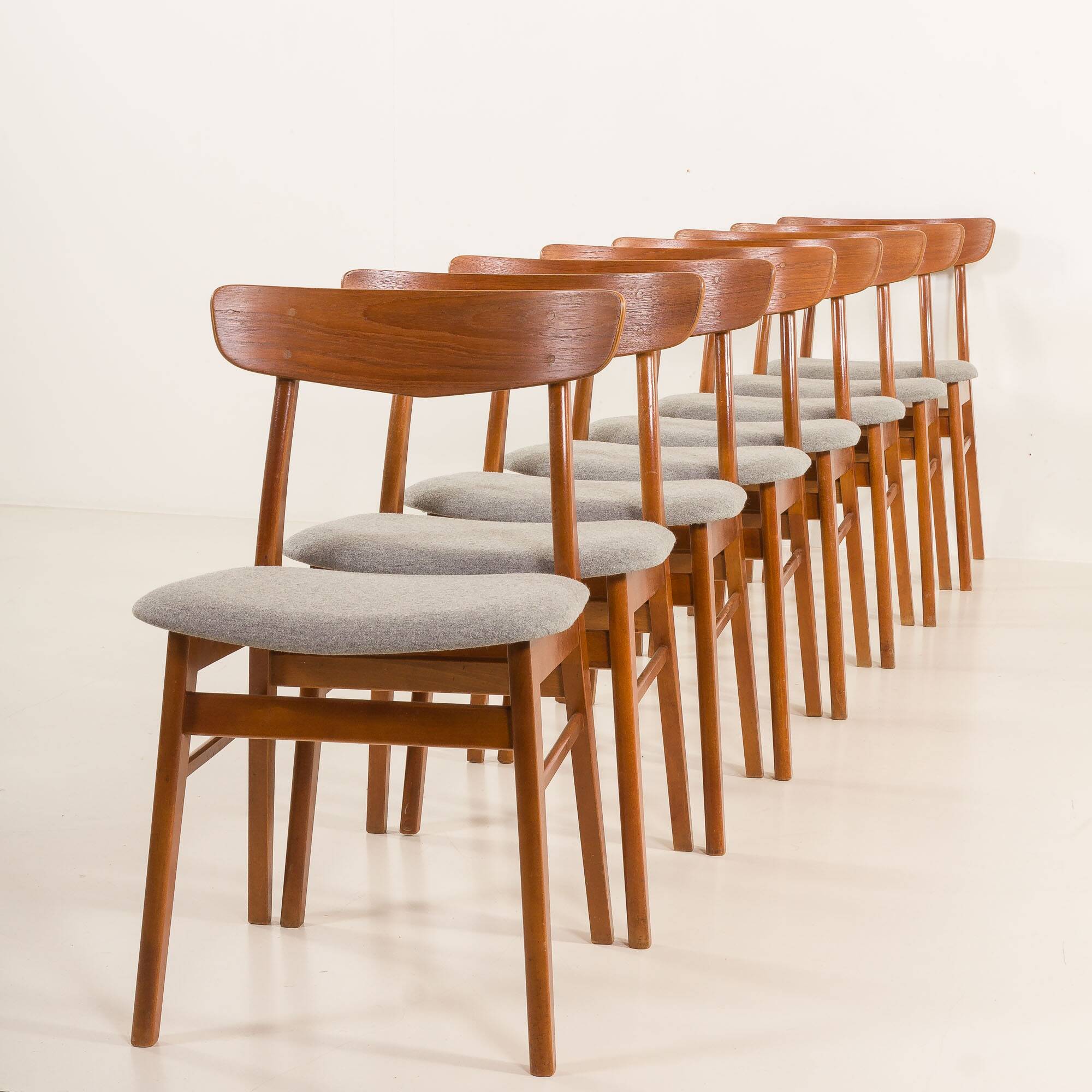 Danish vintage teak chairs attr. to Farstrup, set of 8, 1960s