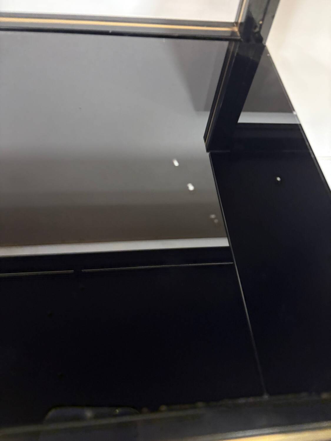 Pierre Vandel Paris shelf, black and gold, 1970s, France