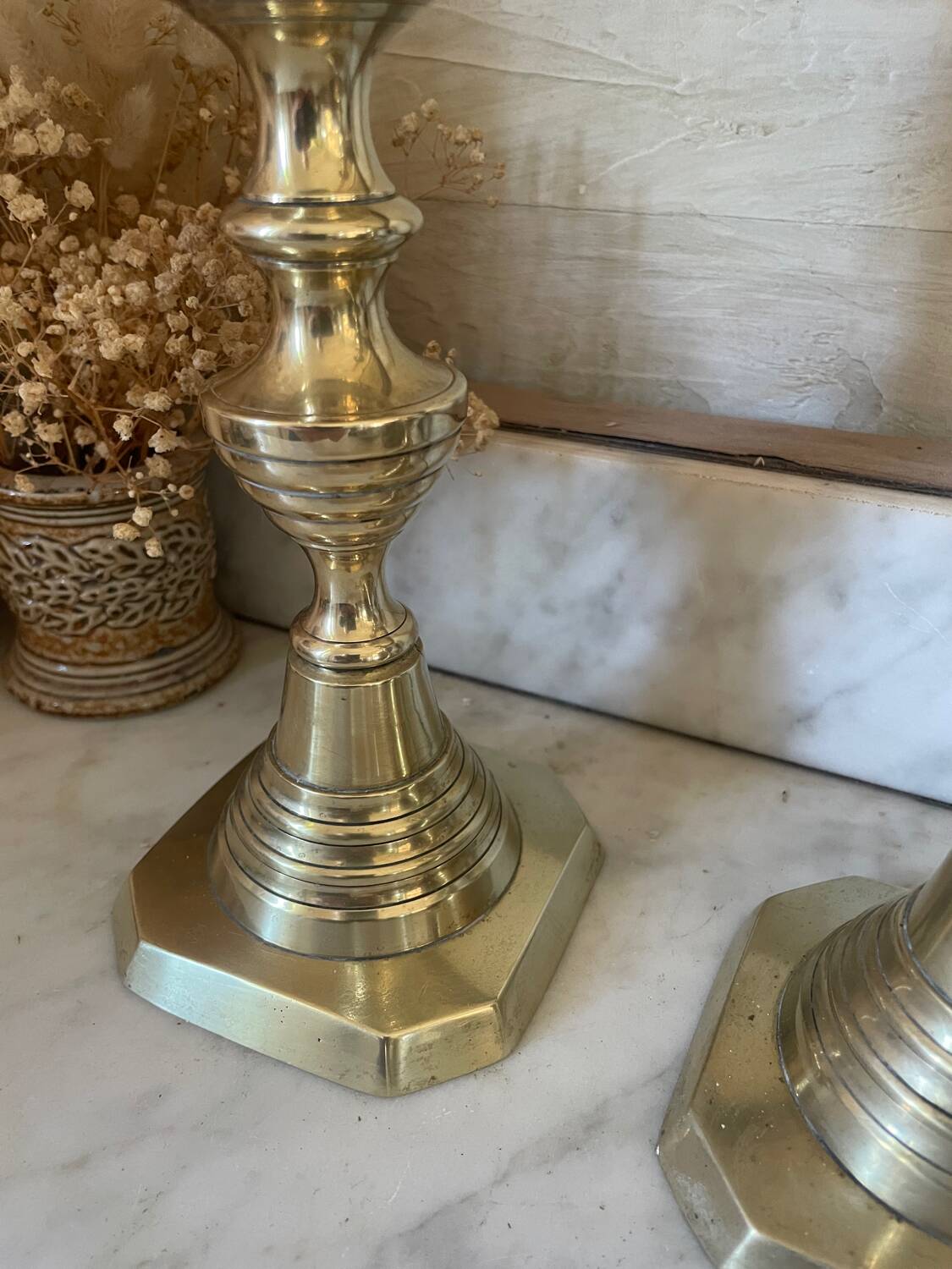 Pair of brass candlesticks circa 1880