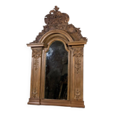 Painted carved wooden mirror, 18th century