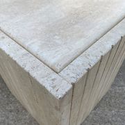 Large marble travertine coffee table in the shape of an eye from Roche Bobois vintage 70s
