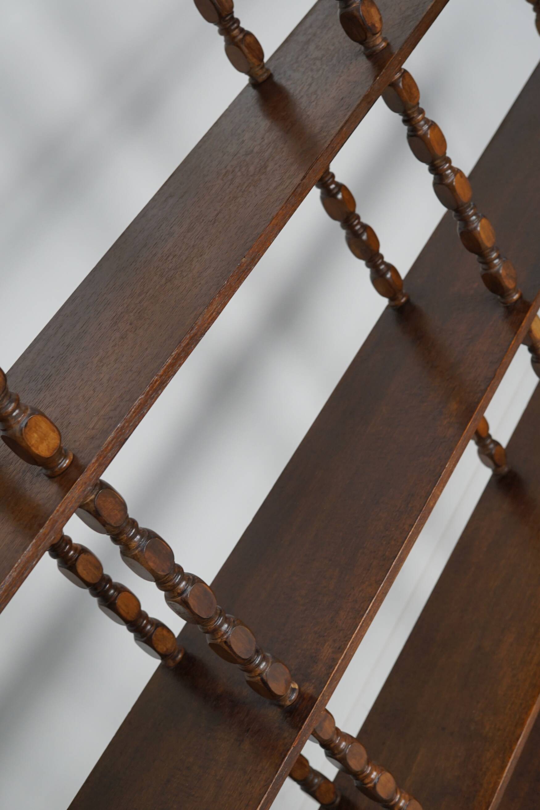 French Oak Mid-Century Bobbin Shelving Unit