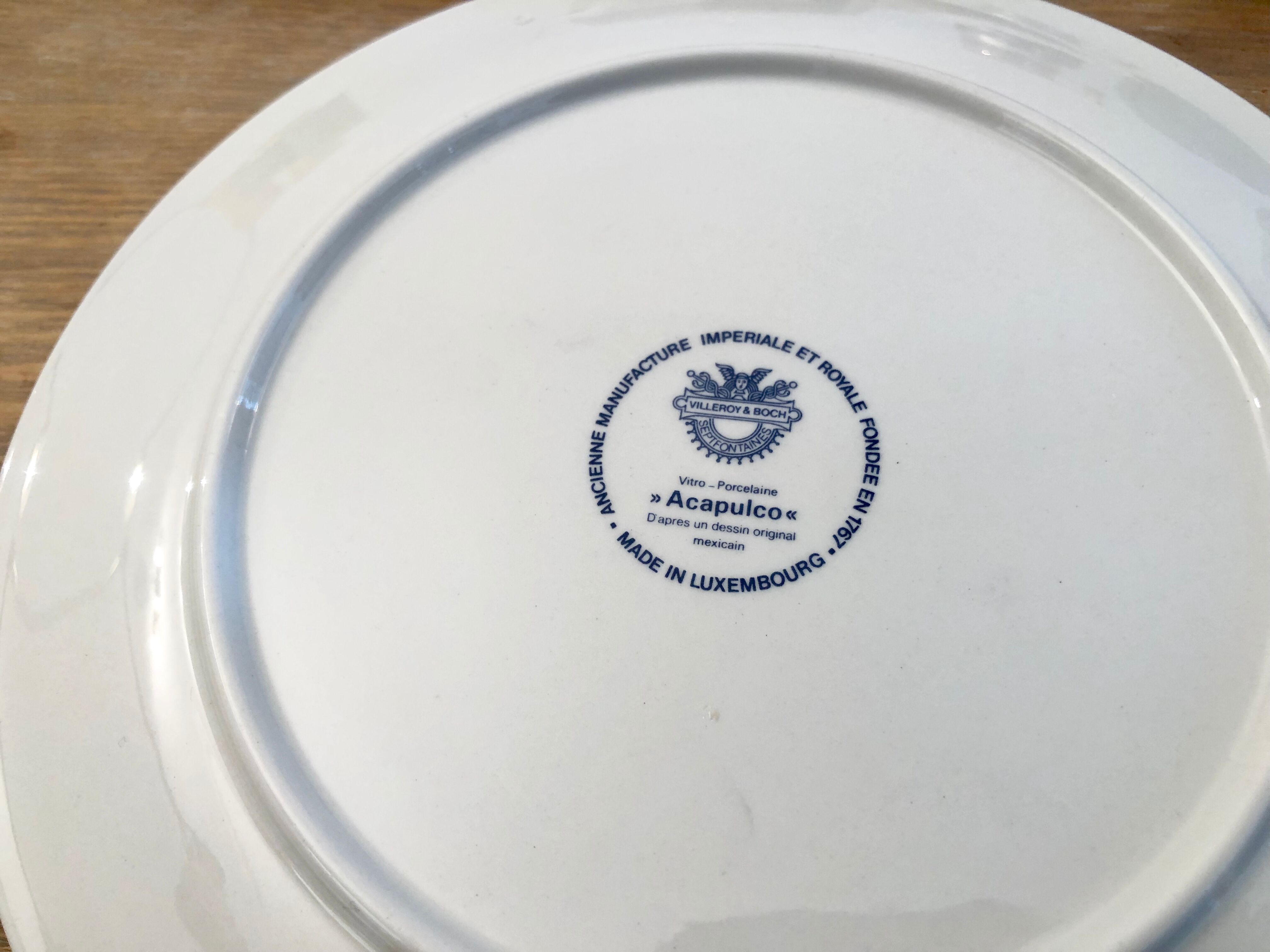 6 dessert plates Villeroy & Boch service Acapulco vintage 70