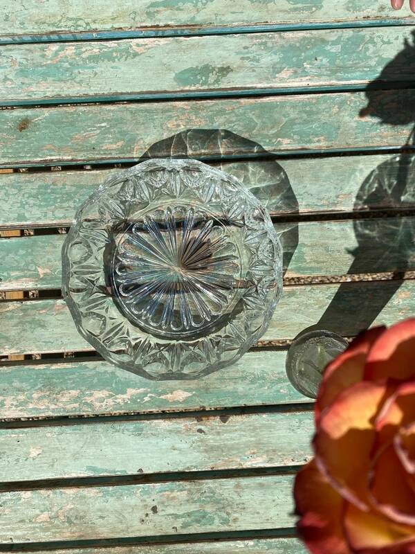 Cut glass salad bowl