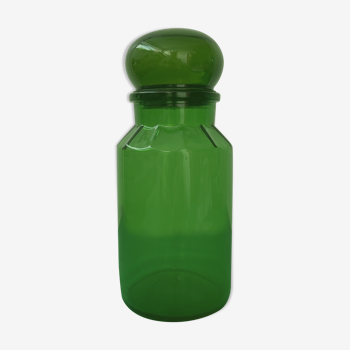 Jar jar with green glass cap Maxwell deco vintage kitchen