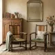Brutalist pair of rustic turned wooden armchairs from the 1950s.