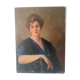 Portrait woman oil on wood