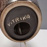 Lampe de table en céramique Vitrika avec abat-jour d'origine, Danemark années 1980.