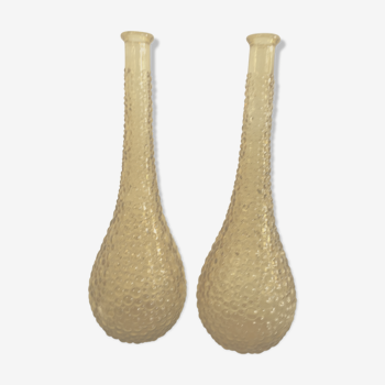 Pair carafes Empoli ochre, 1960