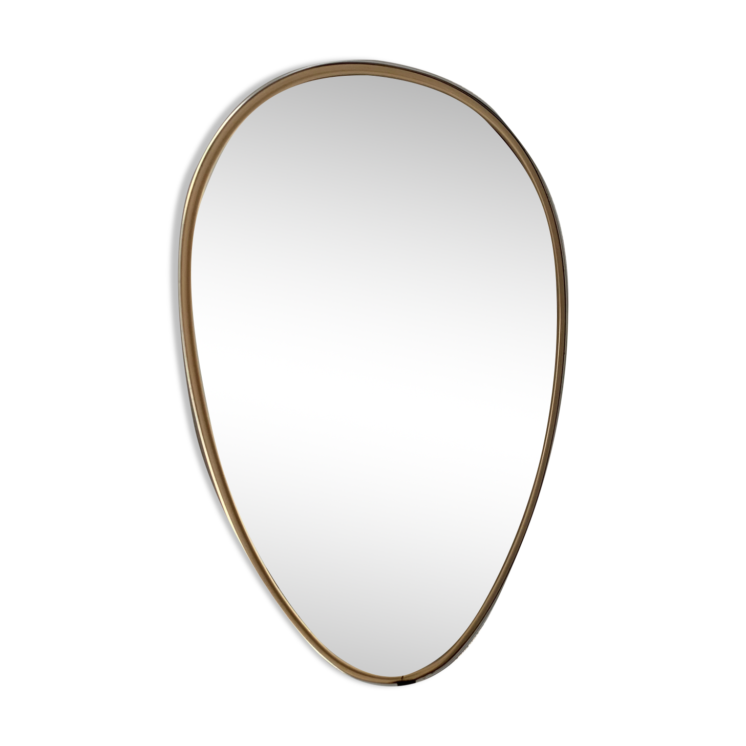 Vintage mirror 1960 rearview mirror aymetric silver - 48 x 33 cm