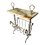 Marble and gilded bronze magazine rack