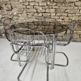 Round table and 4 chairs set, 1970