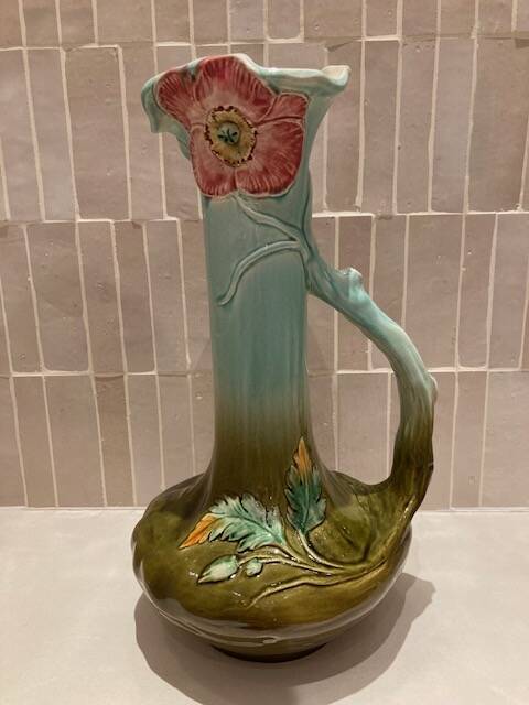 Large Art Nouveau barbotine vase