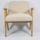 Fauteuil original 366 designer J.Chierowski années 1960, beige, bois de chêne