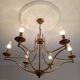6-branched brass chandelier
