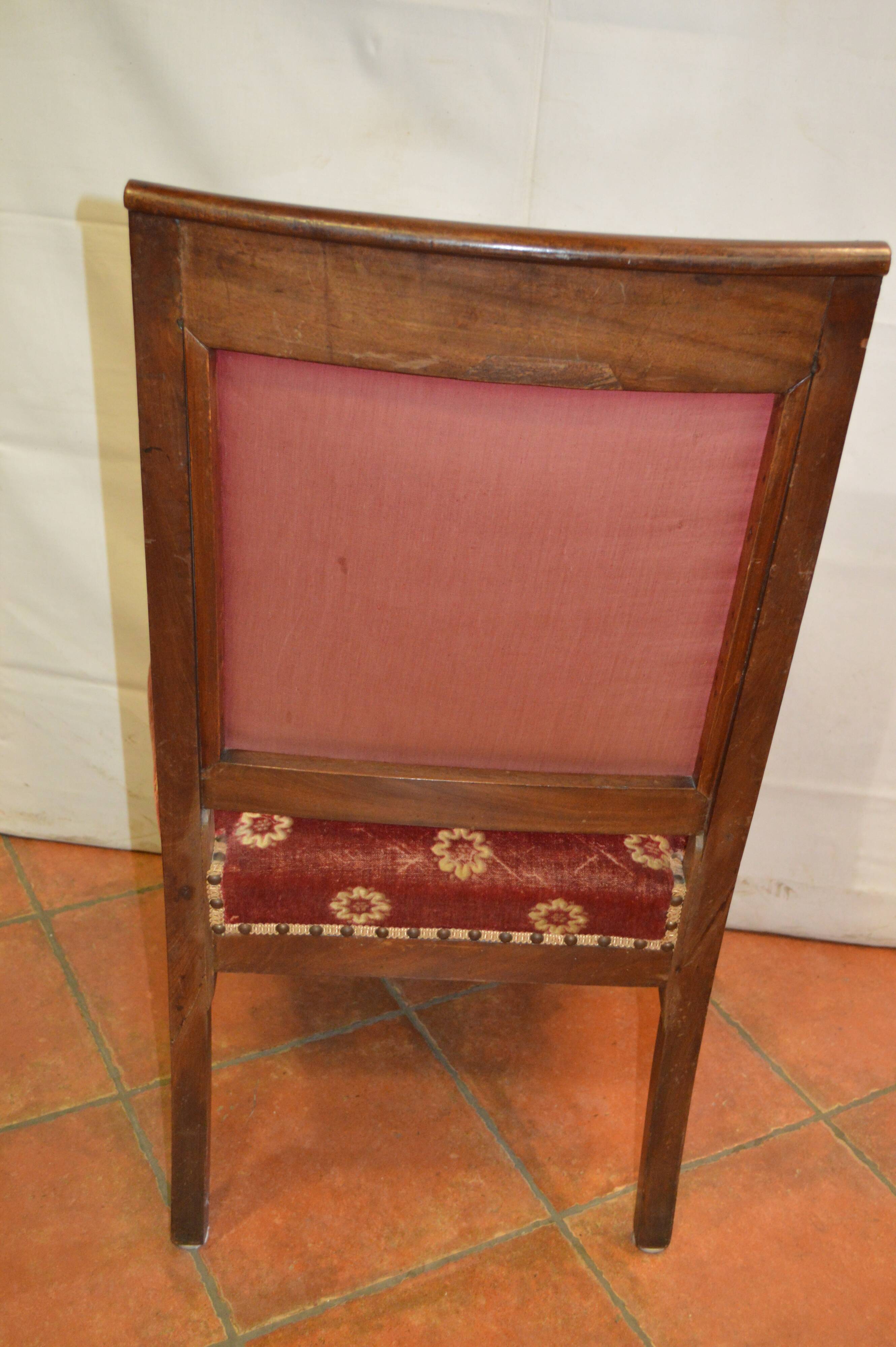 Fauteuil bergère style empire en acajou