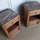 Pair of Art Deco bedside tables in solid oak