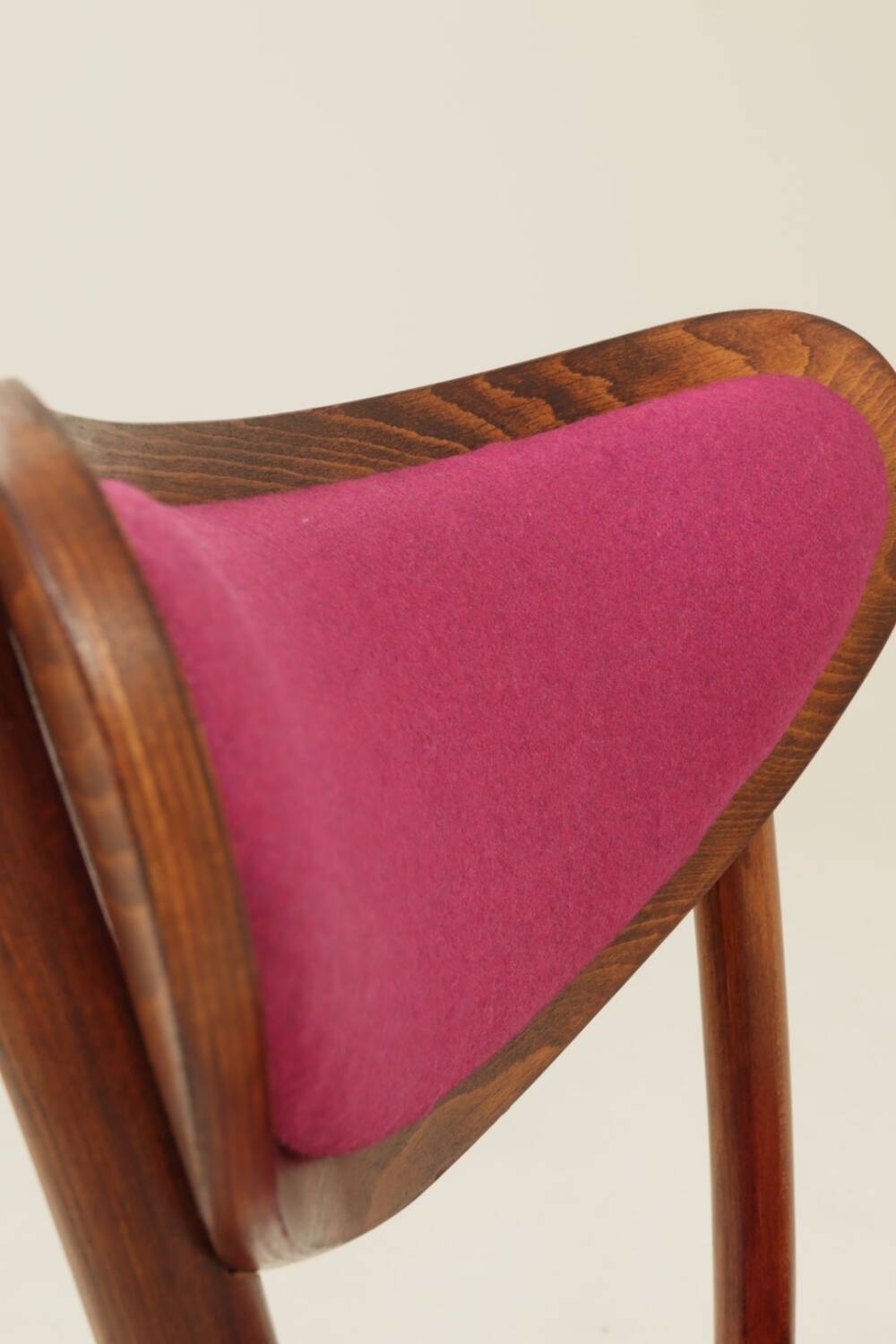 Vintage chair natural raspberry wool bentwood 1960
