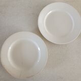 1 dish and 5 plates iron earth cream patina