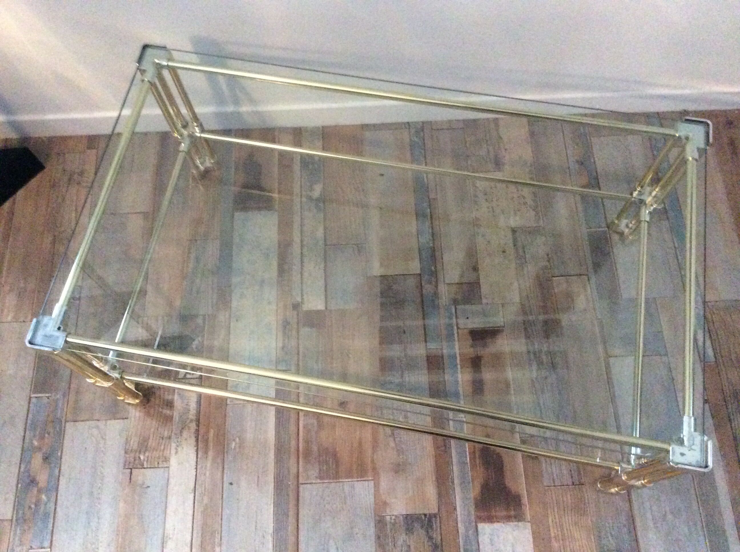 Gold metal coffee table from the 60/70