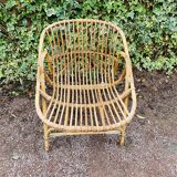 Rattan shell armchair